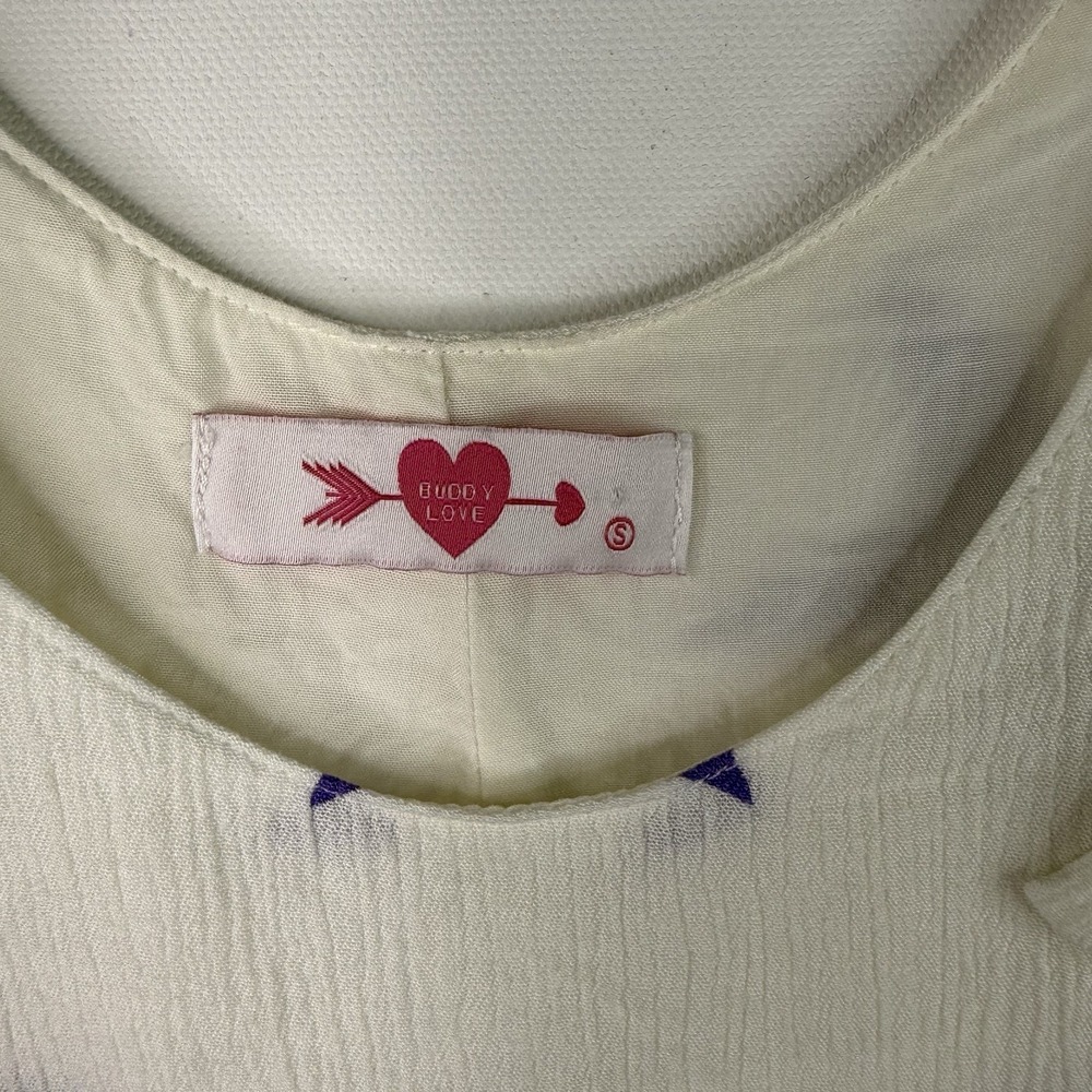 Buddy Love Small Women's Crop Tank Purple Stars - Picture 5 of 6